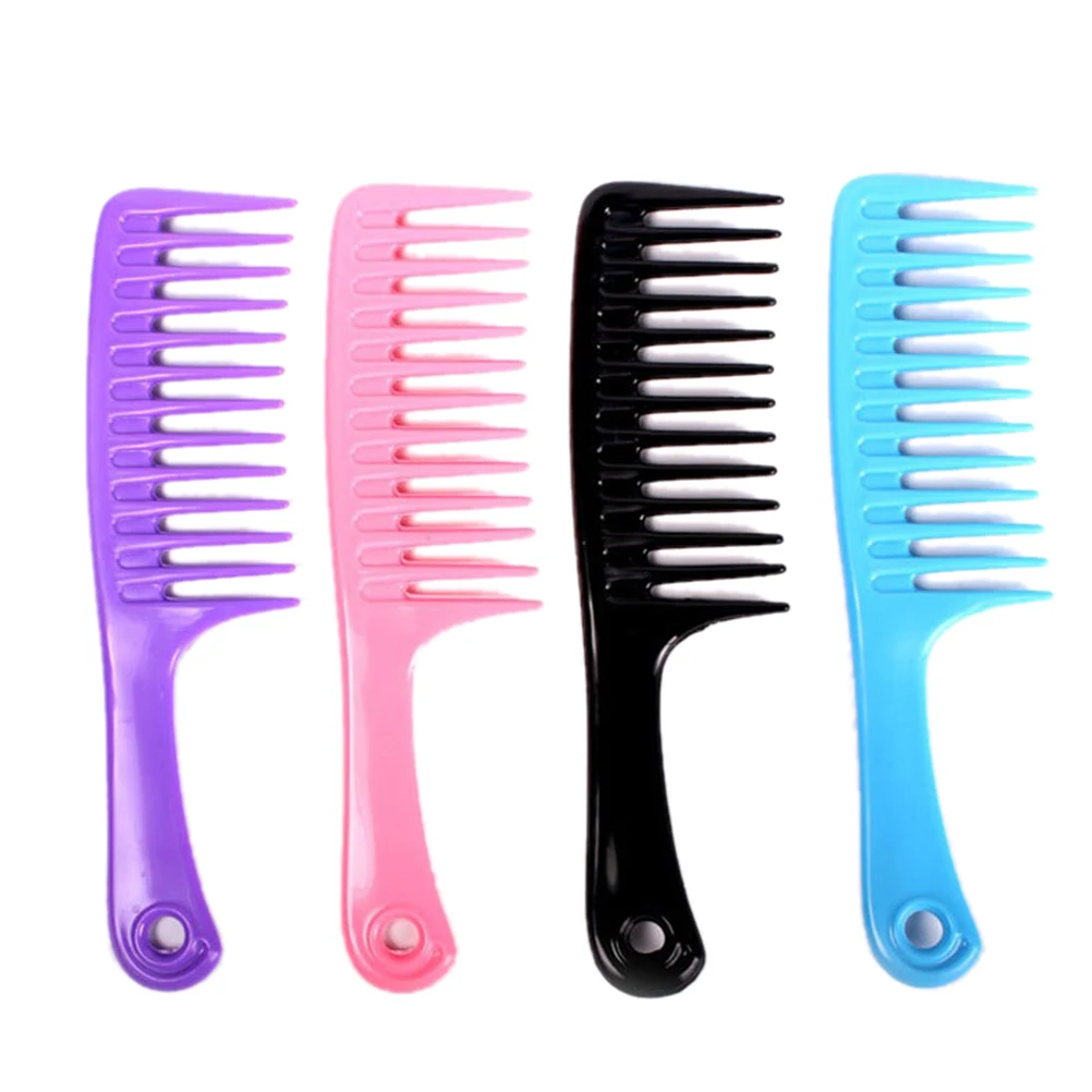 Мода Профессиональный пластмассовые гребни для волос Расческа с широкими зубчиками парикмахерская парикмахерские инструменты для