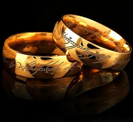 Hobbit Letters Midi Stainless Steel One Ring of Power Gold the Lord of Ring Lovers Women Men Fashion Jewelry Free Shipping