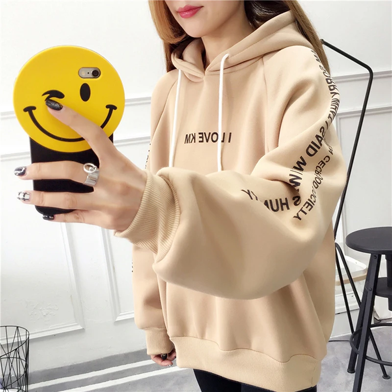 

harajuku plus size print letter women hoodies korean kpop 2019 autumn winter female sweatshirts fashionable aesthetic pullover