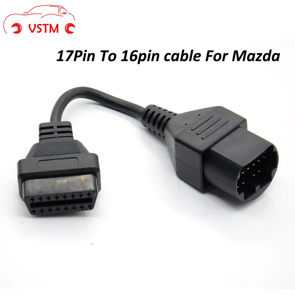 

VSTM For Mazda 17 Pin To OBD 2 OBD II Cable 16 Pin Connector Diagnostic Tool 17pin to 16pin Adapter Extension Cable for Mazda