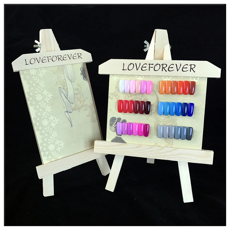 Woon Nail Art Display Stand Nail UV Gel Polishing Showing Shelf Wooden
