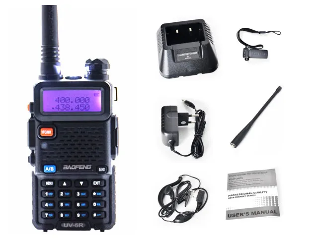 bilder für Baofeng uv-5r walkie talkie 5 watt dual-band-funkgeräte 128ch UHF VHF FM VOX Pofung UV5R ham radio Dual-Display kostenloser headset bilder für Baofeng uv-5r walkie talkie 5 watt dual-band-funkgeräte 128ch UHF VHF FM VOX Pofung UV5R ham radio Dual-Display kostenloser headset