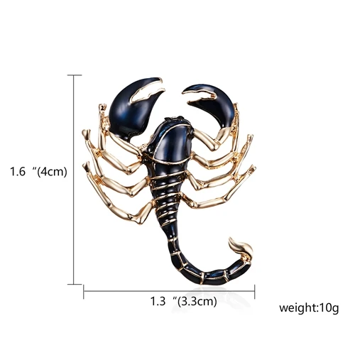 RINHOO модная разноцветная Брошь со стразами-кристаллами ручной работы для собак, змей, животных, булавка для женщин и мужчин, бижутерия, рождественский подарок - Окраска металла: Scorpion