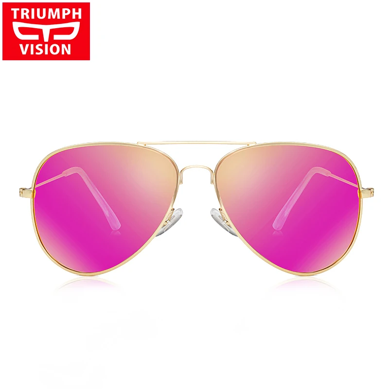 Triumph Vision, 8 цветов, зеркальные линзы, поляризационные женские очки пилота, солнцезащитные очки, Оттенки для женщин, металлический, полный обод, светильник