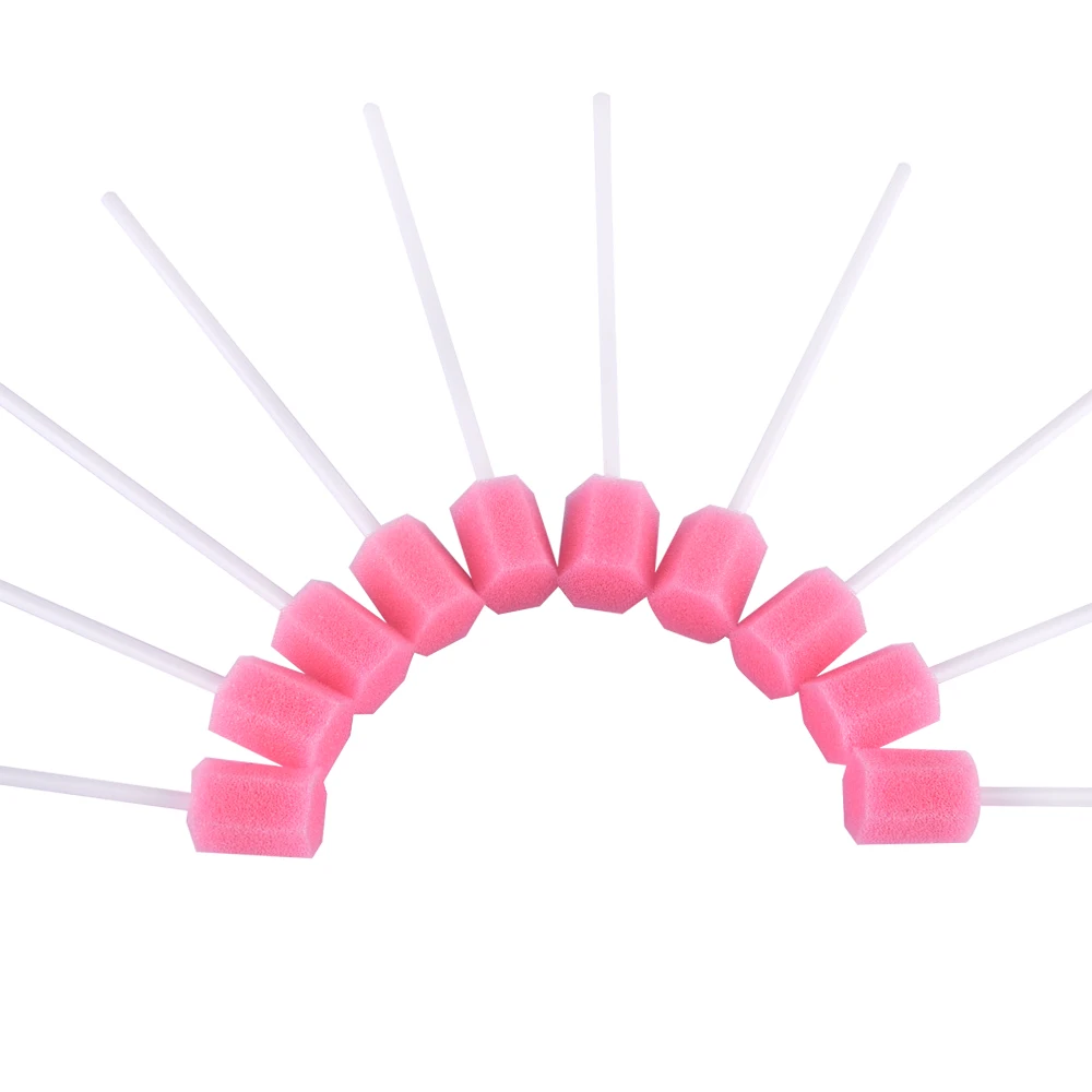100 шт одноразовая губка для чистки зубов, пенопластовые аппликаторы, губка для мокроты, палочка для стоматологических тампонов для лечения