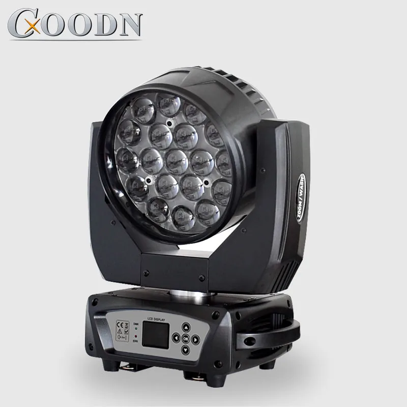 Zoom wash led 19x15 w rgbw светодиодный прожектор света глаза движущийся головной свет сценического эффекта