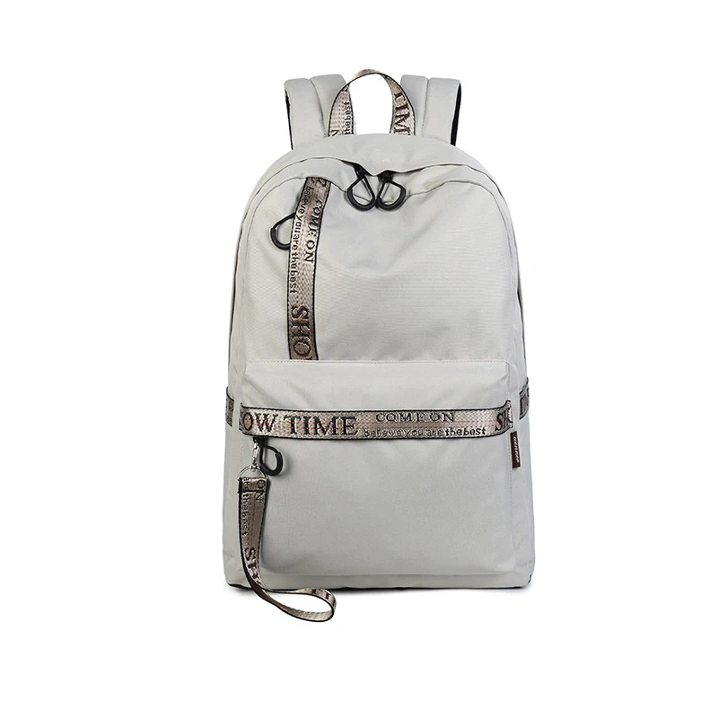 Водонепроницаемый повседневный рюкзак для путешествий, женский рюкзак с буквенным принтом, школьная сумка для влюбленных, для колледжа, девочек, рюкзак для ноутбука - Цвет: Серый