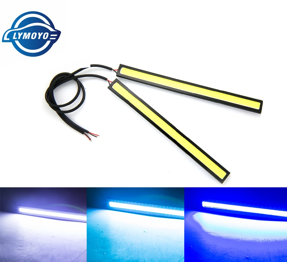 2pcdaytime running lights led drl universal cob chip led 12v 17cm white parking daylight blue 2pcdaytime running lights led drl universal cob chip led 12v 17cm white parking daylight blue