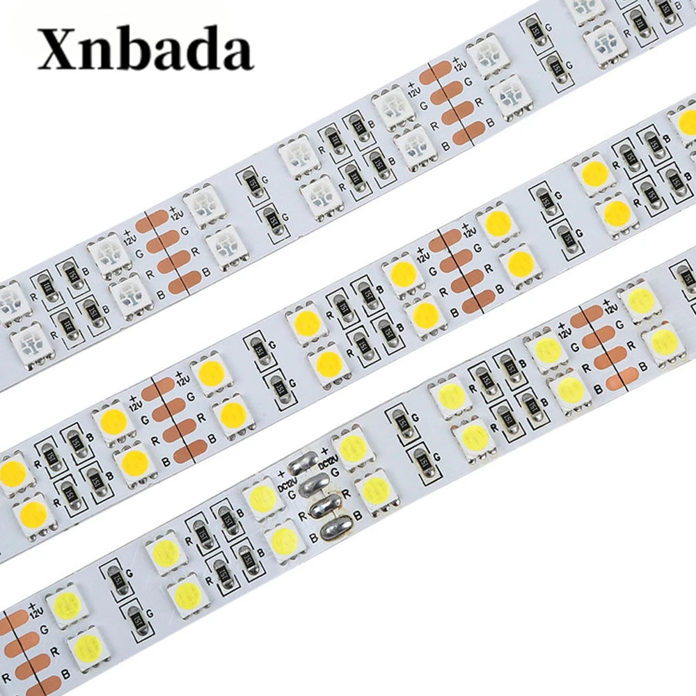 

5m/lot Super Bright Double Row DC12V SMD 5050 LED Strip 120leds/M Flexible Strip Light Warm White/White/RGB IP30 Or IP67