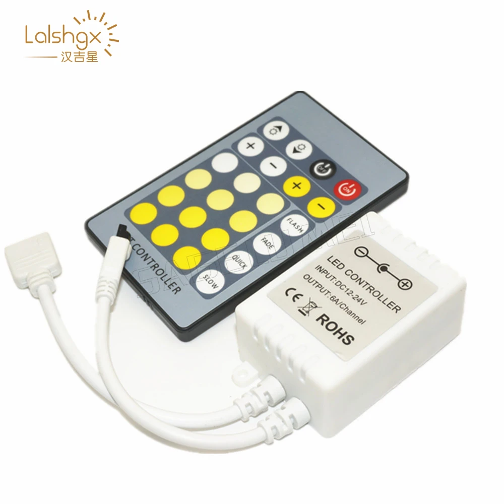 

DC12V 24V Color Temperature LED Controller IR 24Key 4Pins Remote Dimmer For Double Color SMD 5050 5630 LED Strip Tape Ligths