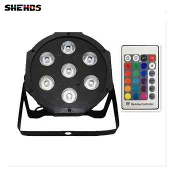 

Wireless remote control 2019 7x9W RGB DMX Led Flat Par High Power Light with Professional for Party KTV Disco DJ