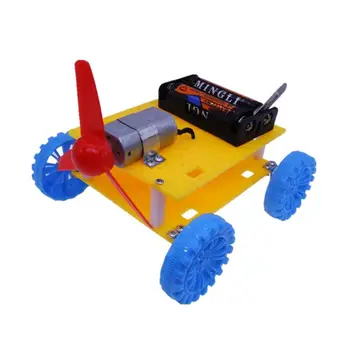 

Creative DIY Assembled Mini Fan Wind Powered Car Model Science Experiment Kids Children Educational Toys