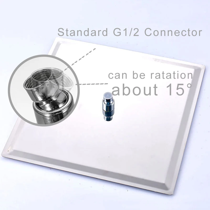 Polished Chrome Square Ultrathin 8" 10'' 12'' shower head 38cm Shower Arm 150cm Hose Bathroom Replacement