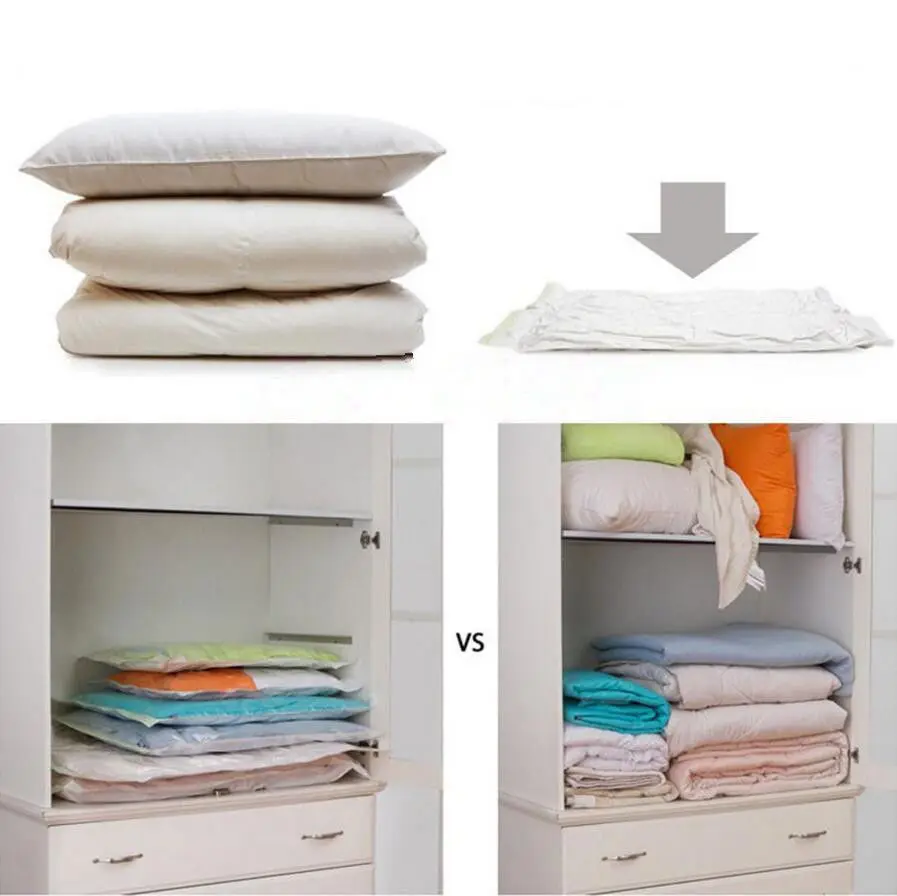 5 قطعة/الوحدة الساخن فراغ تخزين حقيبة منظم حقيبة شفافة طوي اضافية كبيرة حقيبة فراغ مضغوط organizador نظافة