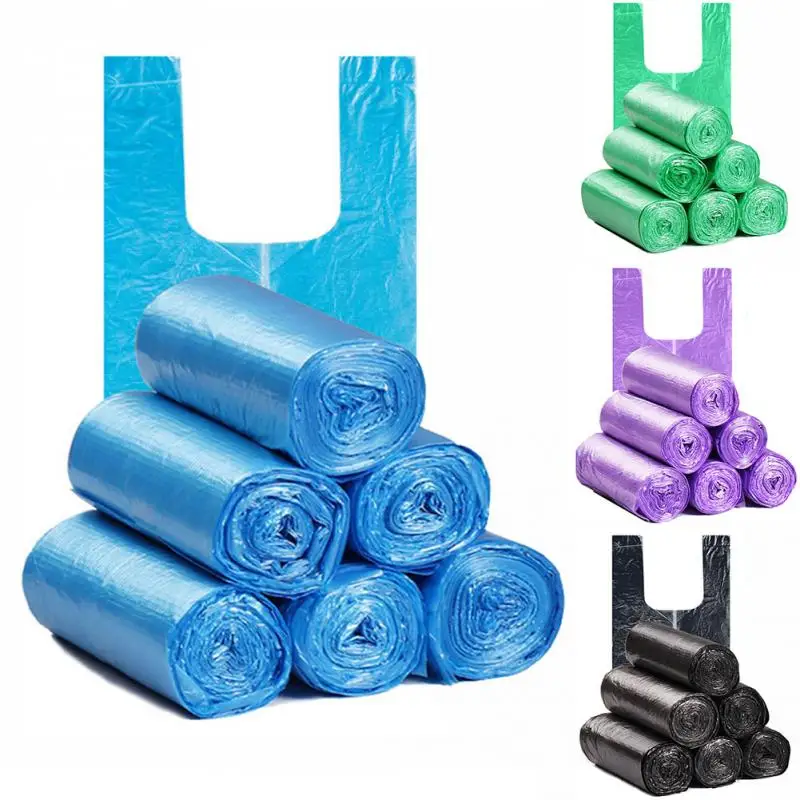 

100Pcs/5Rolls Good Quality Thicken Vest Style Kitchen Trash Garbage Bags Rubbish Bucket Trash Can Household Cleaning Tools