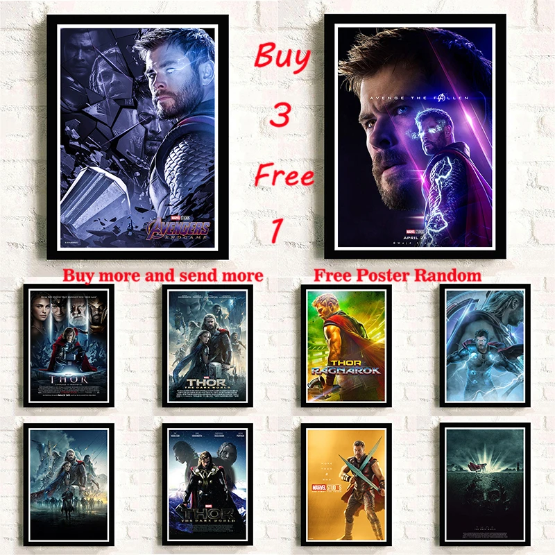

Marvel Comics Thor White Coated Paper Poster wall art poster Livingroom Cafe Bedroom Decorative Printed Posters Frameless