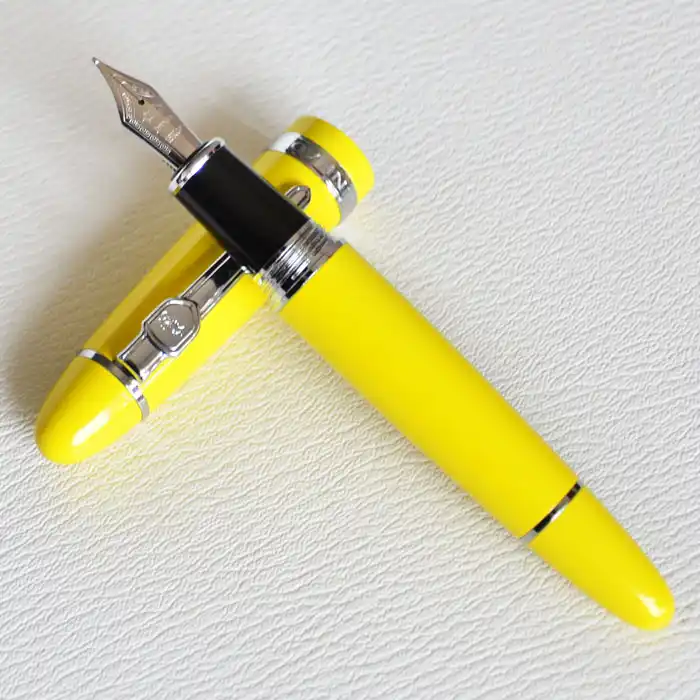 JINHAO 159 желтое и серебряное среднее перо с широким основанием авторучка черный