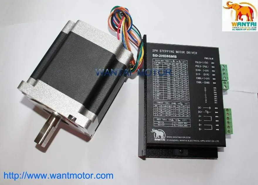 

New CNC! Wantai Nema 34 Stepper Motor WT86STH118-6004A 1232oz-in+Driver DQ860MA 7.8A 80V 256Micro CNC Mill Cut Grind Embroidery