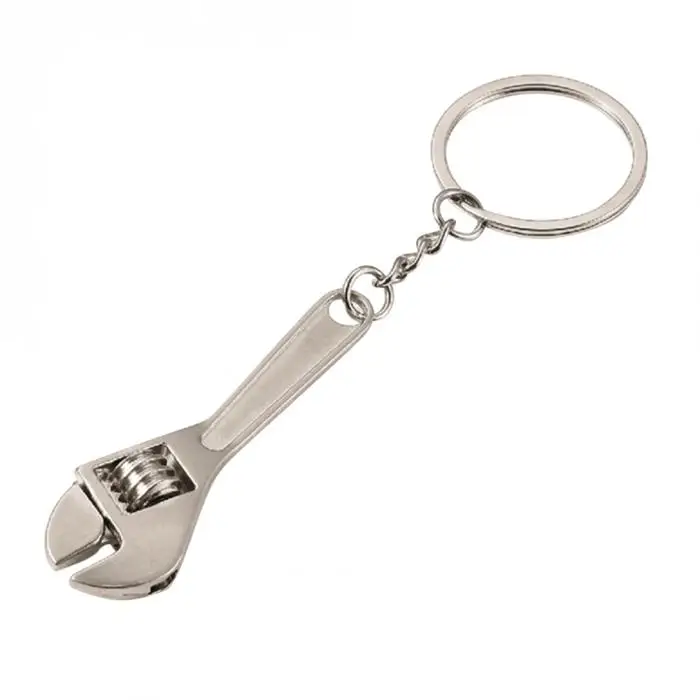 Mini Metal Adjustable Tool Wrench Spanner Key Chain Ring Keyring Gift SLC88