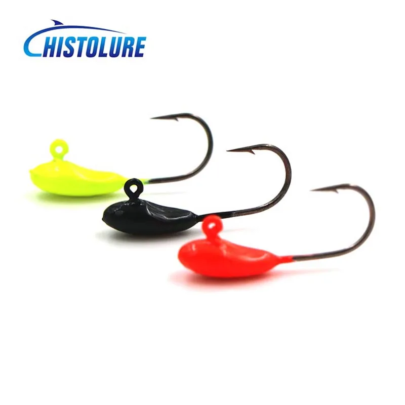 10Pcs/lot Jig Hooks 1.2g 22mm Ice Fishing Hook Raft Fishing Jig Lead