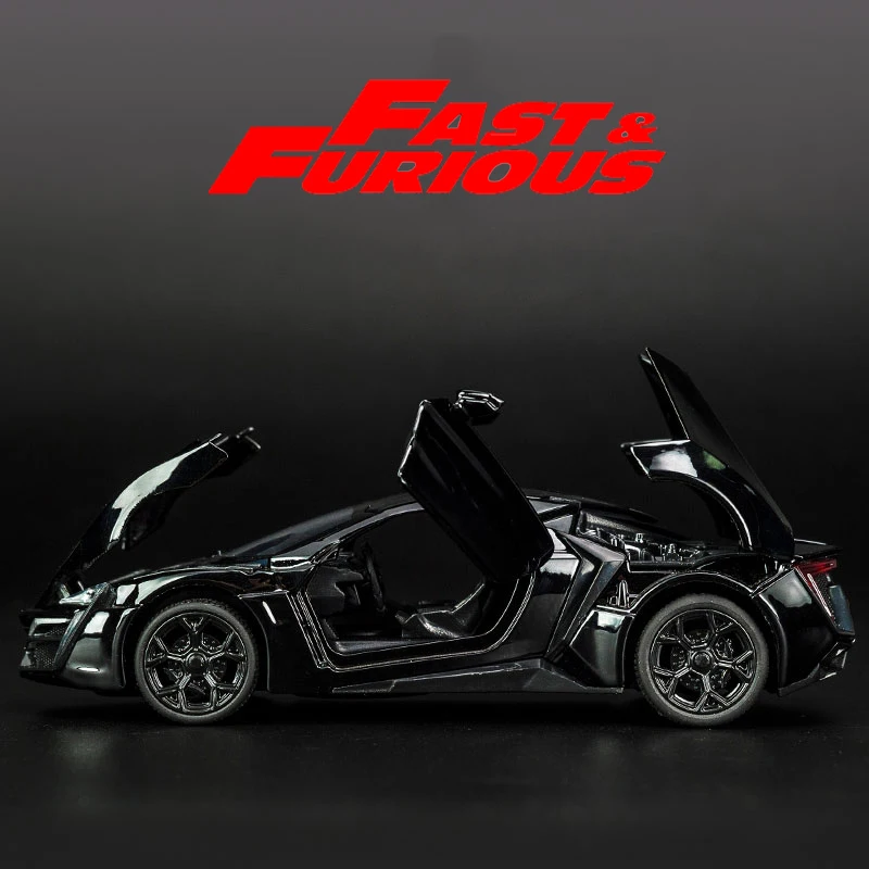 Модели автомобилей KIDAMI 1:32 из сплава Lykan Fast And Furious четыре цвета металлические