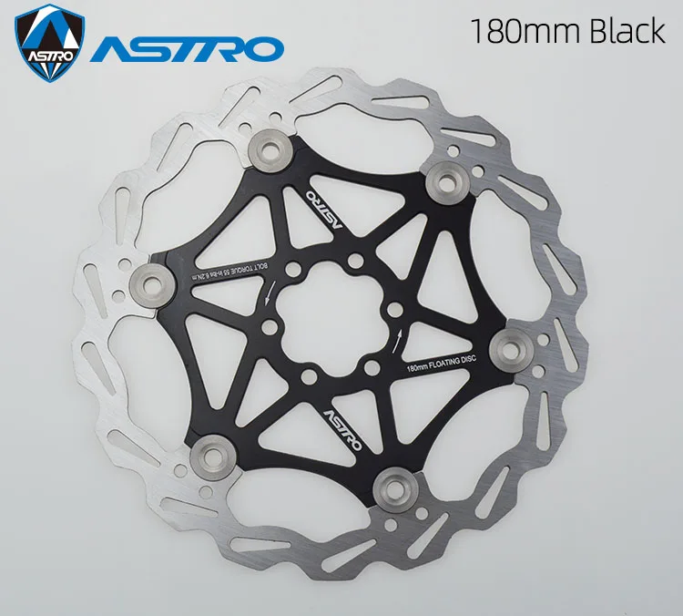 ASTRO MTB велосипед плавающий дисковый тормоз AL7075 CNC горный велосипед тормозные роторы 160 мм/180 мм/203 мм гидравлический дисковый тормоз части велосипеда - Цвет: 180 Black 1pcs