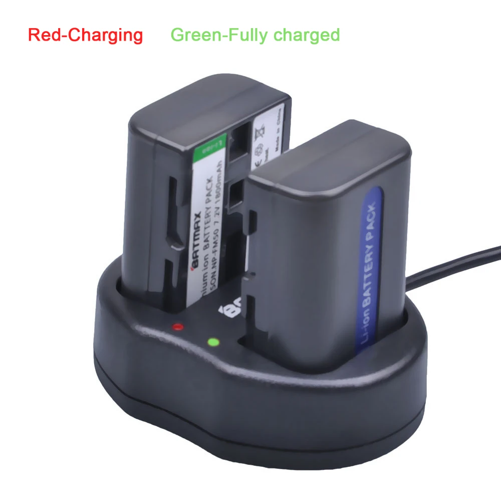 2 шт. NP FM50 FM55H батареи и двойное USB зарядное устройство для Sony FM51 FM30 DCR PC101 серии A100 DSLR