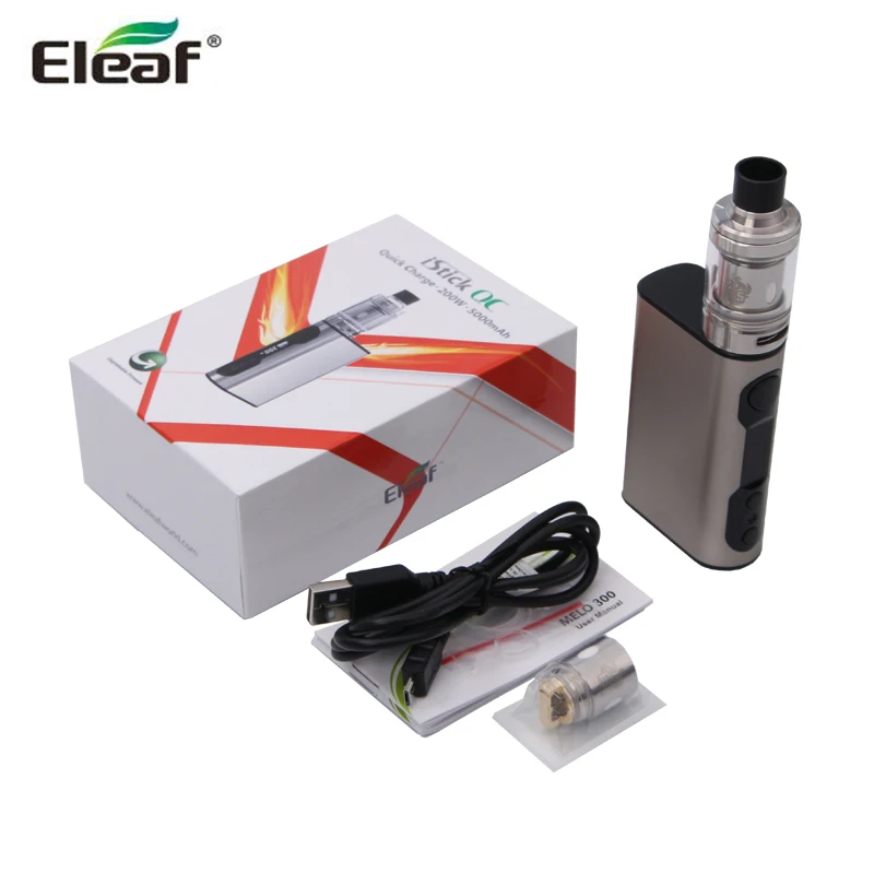 Оригинальный набор Eleaf iStick QC 200 Вт Box Mod Vape и атомайзер MELO 300 3 5 мл аккумулятор 5000 мАч