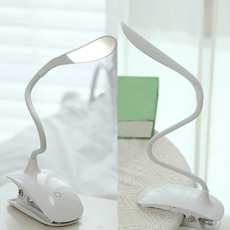  YAM ABS+LAS Flexible LED Reading Light Rechargeable Clip-on Bed Table Desk Lamp Study Beside LED La