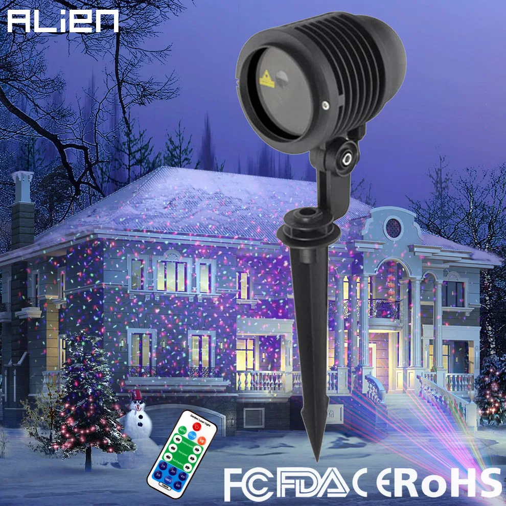 Extranjero estrella RGB impermeable al aire libre Navidad luz láser proyector puntos efecto jardín hogar Xmas árbol paisaje mostrar Iluminación - 1