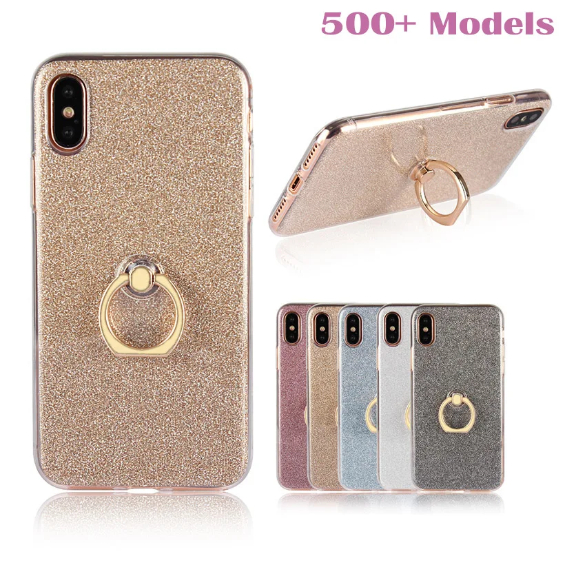 

Glitter Finger Ring Stand Case For iPhone SE 5S 6 7 8 9 Plus Case For Apple iPhone 5S 6S X 10 6 7 8 Siliocn Case iPhone 7 Covers