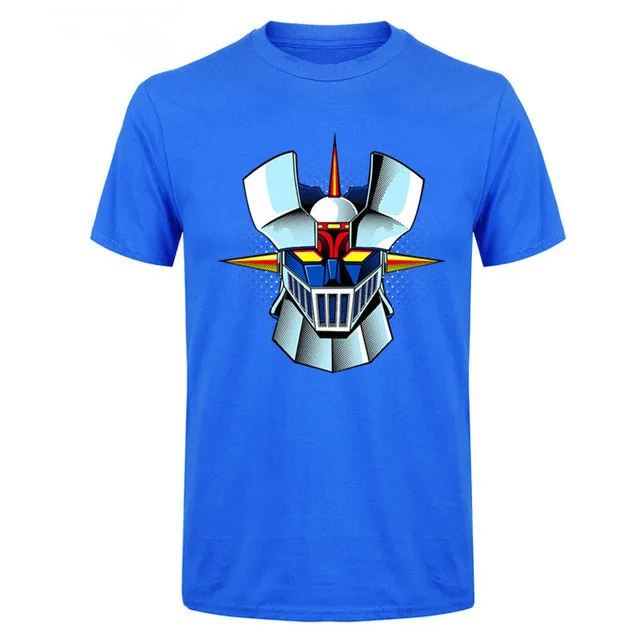 

New Arrival Anime Mazinger Z T shirts men Anime old classic manga robot movie T-Shirt Black Basic boys Tees shirt