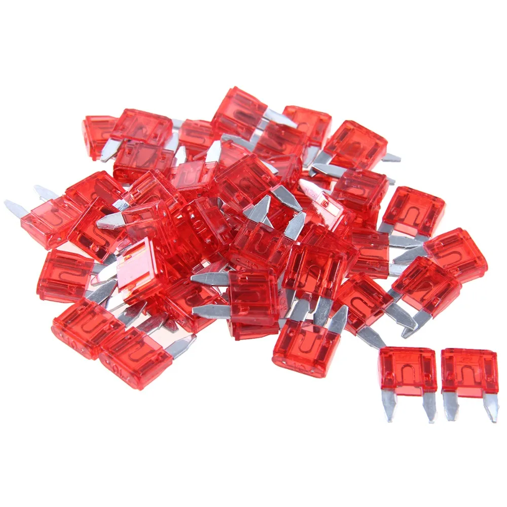 POSSBAY 100pc 10A 5colors Zunder Automotive Mini Blade Fuse 10 Amp Fuse