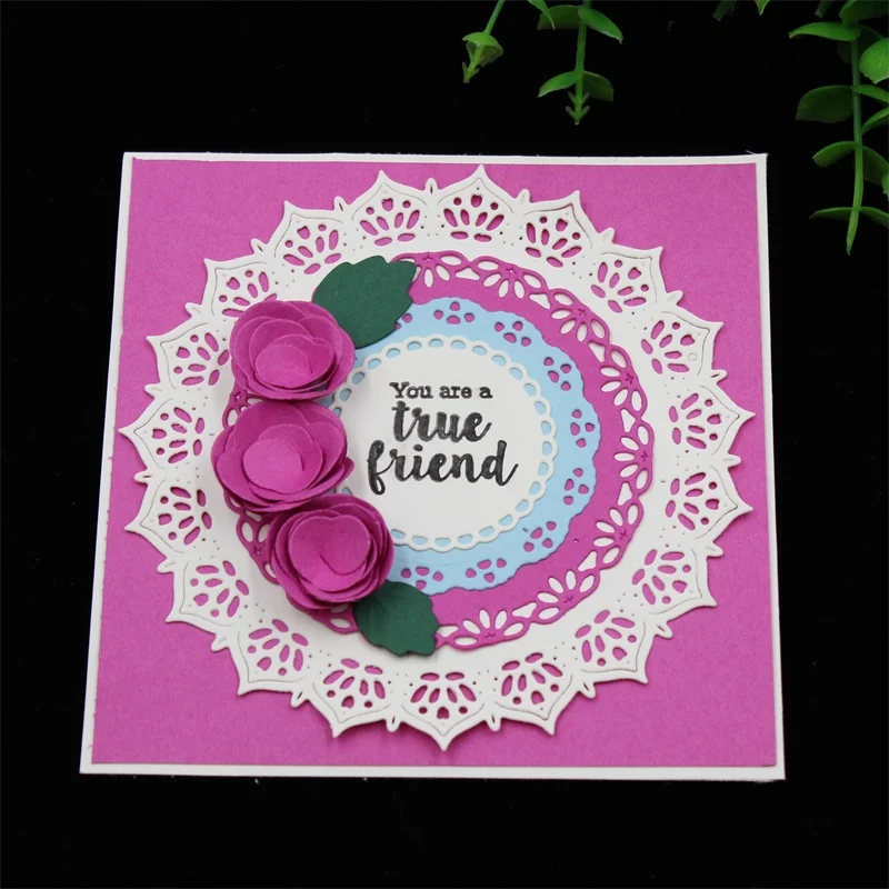 Ksccraft Мандала кружева Doily металлические режущие штампы трафареты для DIY