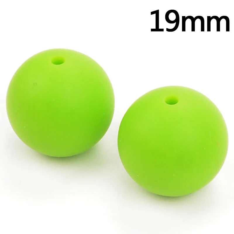 Горячие 19 мм круглые 50 шт силиконовые бусины для прорезывания зубов для ребенка BPA безопасные DIY силиконовые бусины - Цвет: chartreuse