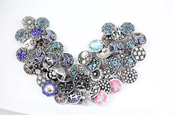 

mix color OEM ODM hot sale snap crystal button for 18mm rhinestone snap button charm bracelet 50pcs/lot