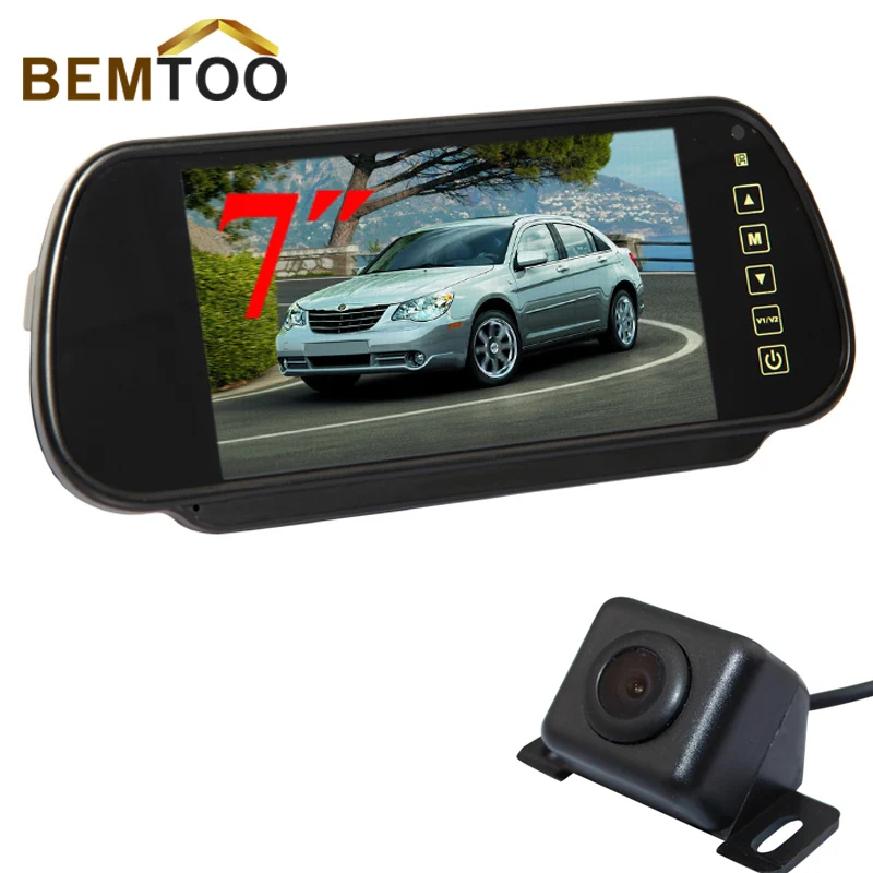 

BEMTOO Car Rear View Camera Backup Camera With 7"Inch Car Monitor Rear View Mirror LCD Screen Color Display Car Camera