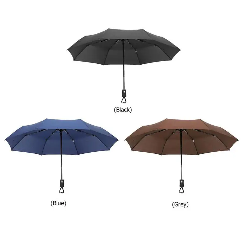 Ветронепроницаемый складной автоматический зонт от дождя, ветрозащитные зонты, 3 складных 10 ребер зонта