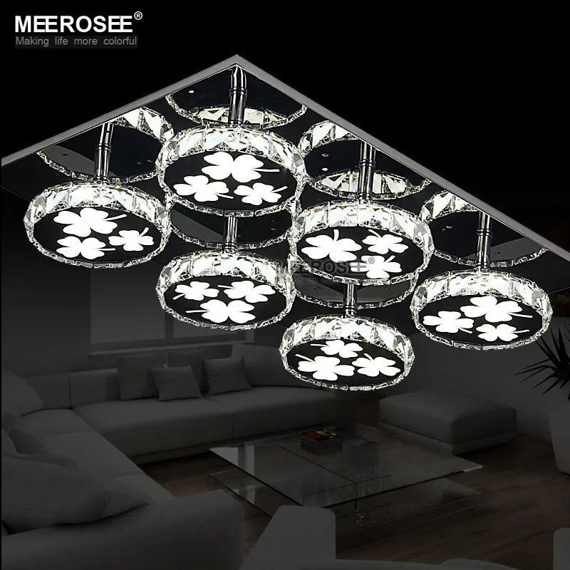 

Modern LED Chandelier Light Fixture Square Crystal Lamp Round lamparas de techo LED Flush Mounted Light Lighting Kitchen Bedroom