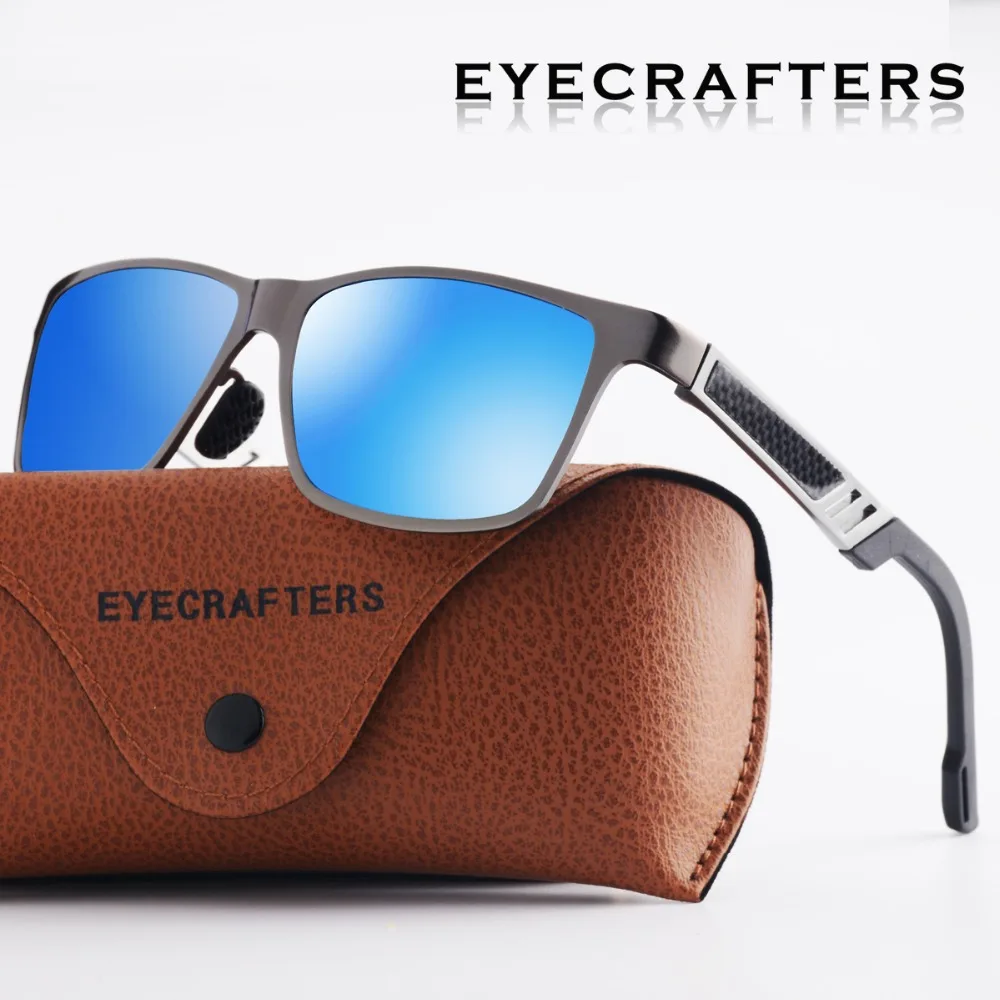 Eyecrafters Дизайнерские мужские алюминиевые поляризационные солнцезащитные очки
