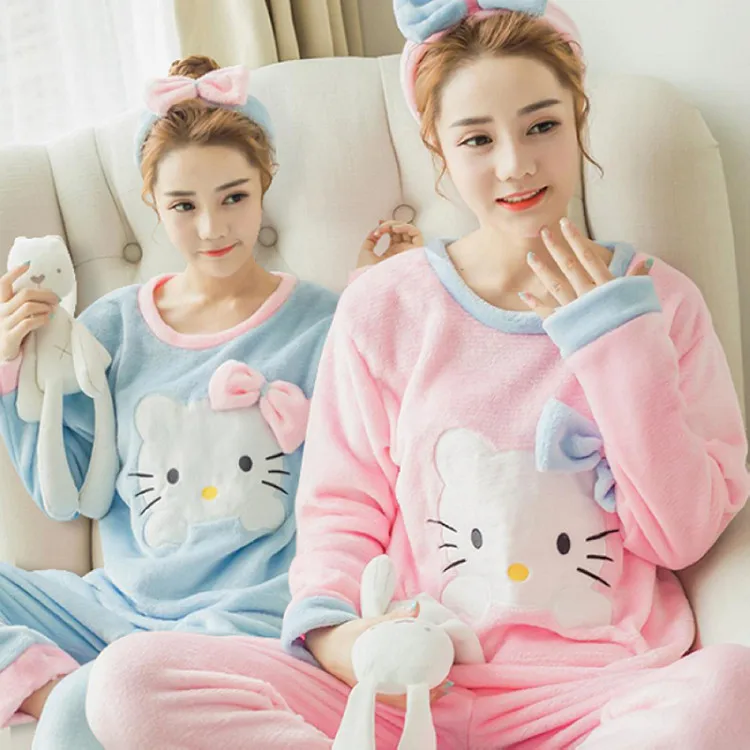 

Sleepwear winter thick corashi flannel's lovely cartoon version of the autumn long sleeves suit