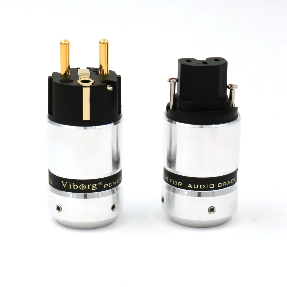 bilder für 5 Pairs Viborg Audio Hallo-End Vergoldete Schuko netzstecker IEC Stecker für DIY netzkabel bilder für 5 Pairs Viborg Audio Hallo-End Vergoldete Schuko netzstecker IEC Stecker für DIY netzkabel