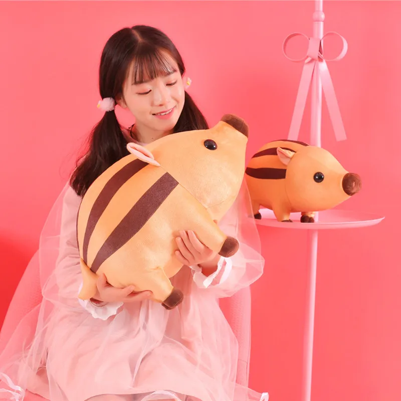 1 шт. 40/60 см Kawaii полосатый дикий кабан плюшевые игрушки мягкие милые зимние