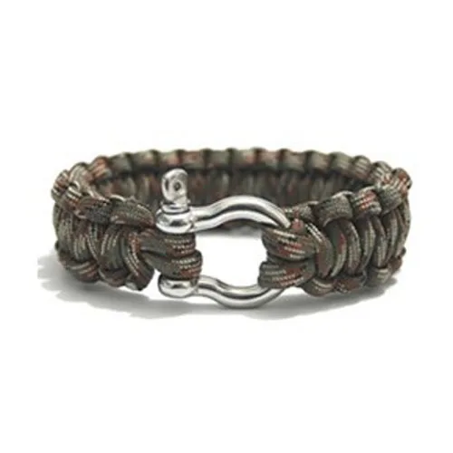 army gren camo 550 Браслет Из паракорда для выживания, браслет из нержавеющей стали с пряжкой из Паракорда 550, браслет для выживания на открытом воздухе, Походов, Кемпинга - Цвет: army gren camo