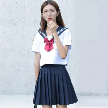 

Jk School Uniforms For Girls Student Autumn Japanese Long Sleeve Women Uniform Pleated Skirt Class College Uniform Sailor Suit