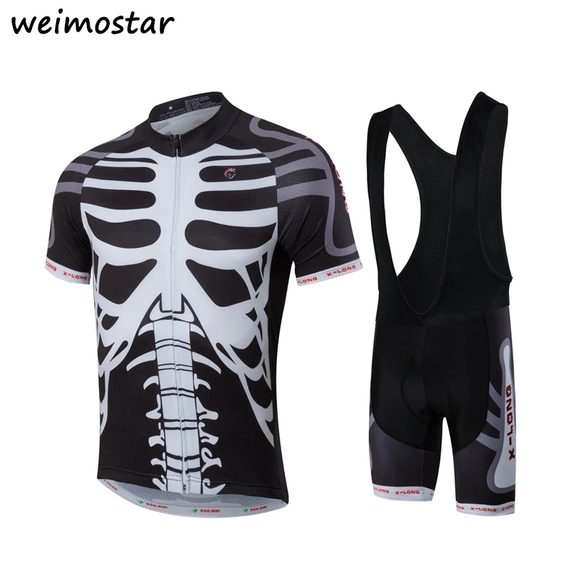 New Skeleton Skulls Mens Team Bike Pro Cycling Jersey Shorts/ bib