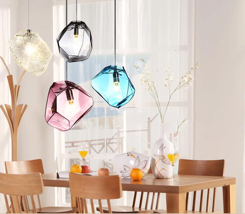 Girban, современный светодиодный светильник, разноцветный, для столовой, ресторана, Витражная лампа, подвесные лампы