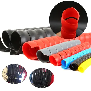 

Spiral Wire Organizer Wrap Tube Flame Retardant Cable Sleeve spiral bands diameter Casing Pipe Shrink tube Fiberglass 10mm/14mm