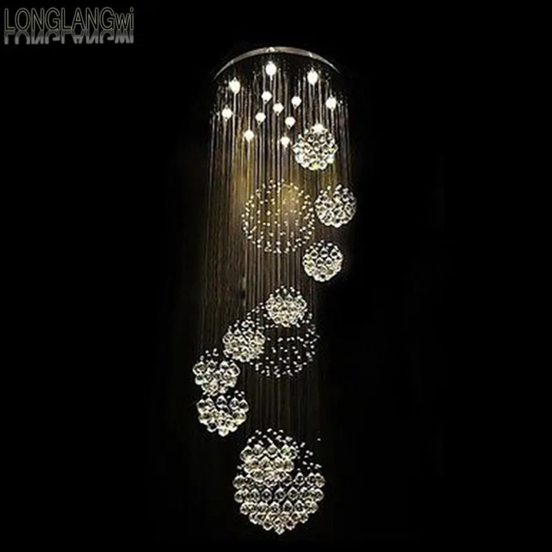 

Free Shipping Large-scale new modern K9 LED crystal chandelier crystal for the lobby hotel 100% guarantee Dia 55cm x 250cm
