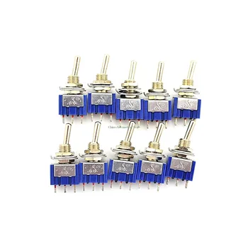 

10Pcs ON-OFF-ON / ON-ON 3 Pin Latching Toggle Switch AC 125V/6A 250V/3A